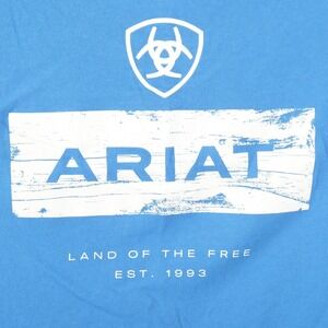 Ariat Shirt Mens Medium Blue Land Of The Free Graphic Tee Buckle Cotton Casual